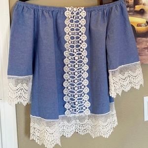 Off the Shoulder Lace Blouse